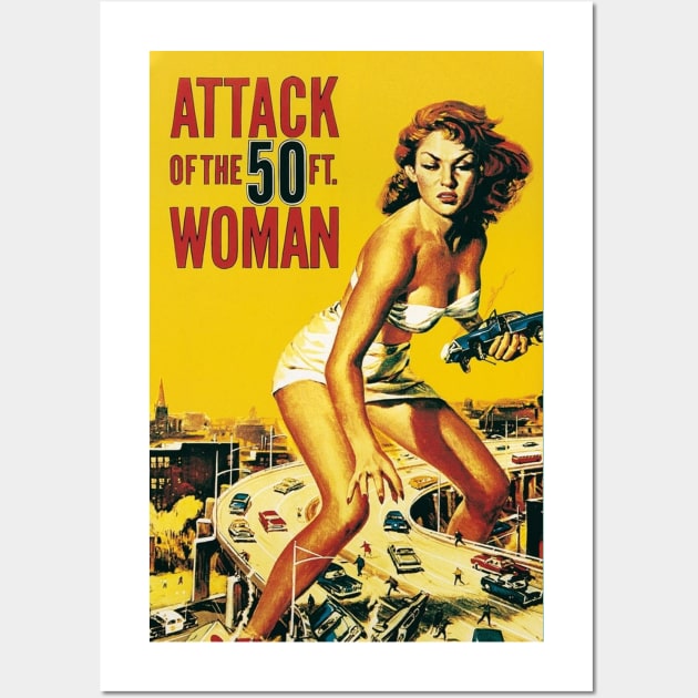 Vintage Movie - Attack Of The 50 Foot Woman poster Wall Art by Kleiertees